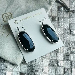 Kendra Scott Faceted Elle earrings Silver Black
